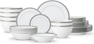 Noritake Charlotta Platinum 30-Piece Value Set in White