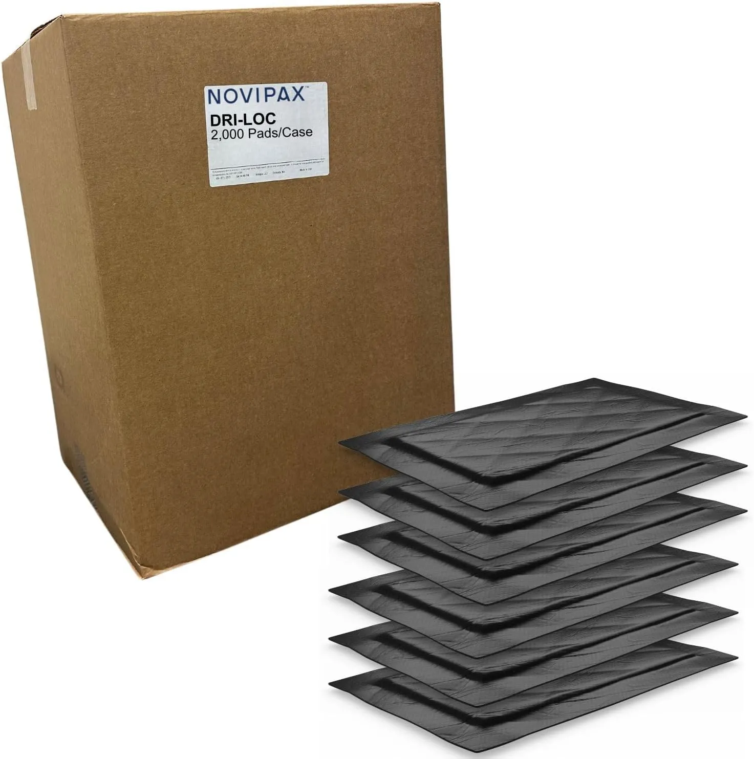 Novipax Dri-Loc Absorbent Pads for Meat - 2000 Individual Dri-Loc Pads, Single Case - Virgin Fluff Core & Sealed Edge Tech - Non-Perm Top Layer Designed for Case-Ready & Modified Atmosphere Packaging