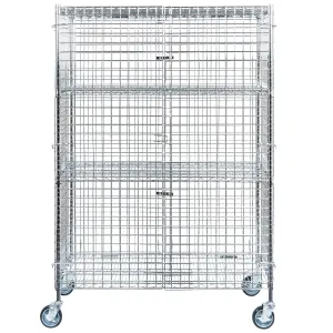 NSF Mobile Chrome Wire Security Cage Kit - 24" x 48" x 69"