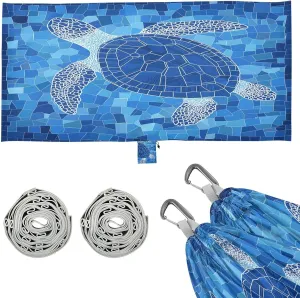 Ocean Dark Blue Sea Turtle Camping Hammock Single Portable Hammocks 330 lbs Capacity with 2 Tree Straps and Attached Carry Bag,Perfect for Outdoor,Indoor,Beach,Camping,Travel
