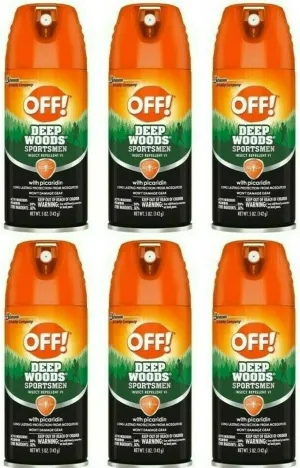 Off! Deep Woods Bug Spray & Mosquito Repellent, with Picaridin, Long Lasting Protection- Won't Damage Clothing and Gear 5 oz. (Pack of 6)