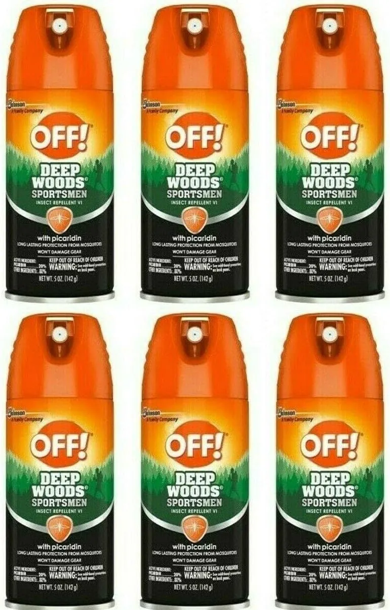Off! Deep Woods Bug Spray & Mosquito Repellent, with Picaridin, Long Lasting Protection- Won't Damage Clothing and Gear 5 oz. (Pack of 6)
