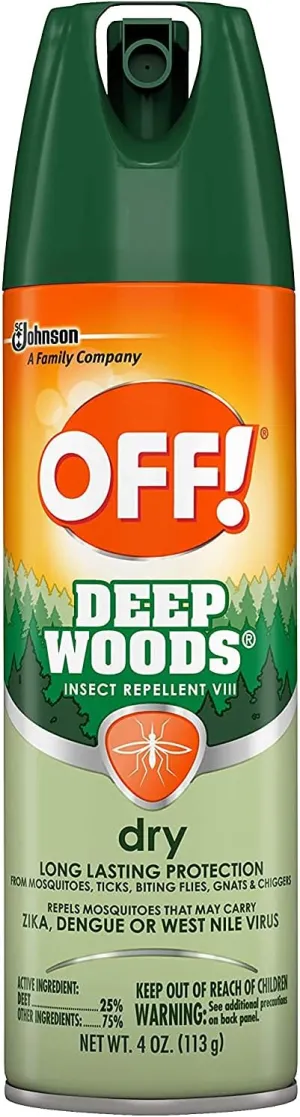 OFF! Deep Woods Dry Aerosol Spray Insect Repellent 4 oz (Pack of 6)