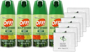 Off! Deep Woods Dry Insect Repellent, 2.5 Ounce (4 Count)   (6) Bonus Wipes