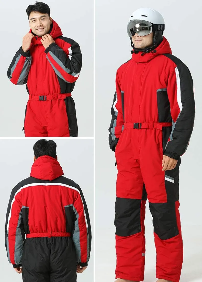 One Pieces Ski Suit for Men Women, Adult Snow Suit Adjustable Ski Suits