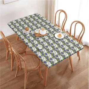 OOzie Multicolor Elastic Tablecloth for Indoors Outdoors Floral Classic Bloom Natural Fitted Spandex Stretch Square Table Covers Caps Elastic Square Tablecloth Abstract Fits up 5 Foot Tables