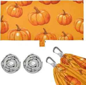 Orange Pumpkin Hammocks for Camping with Hanging Rope Rope Hammock for Outside Patio Backyard Poolside