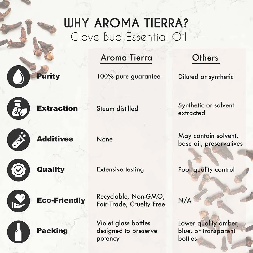 Organic Clove Oil Essential Oil (Bud) - 100% Pure Natural