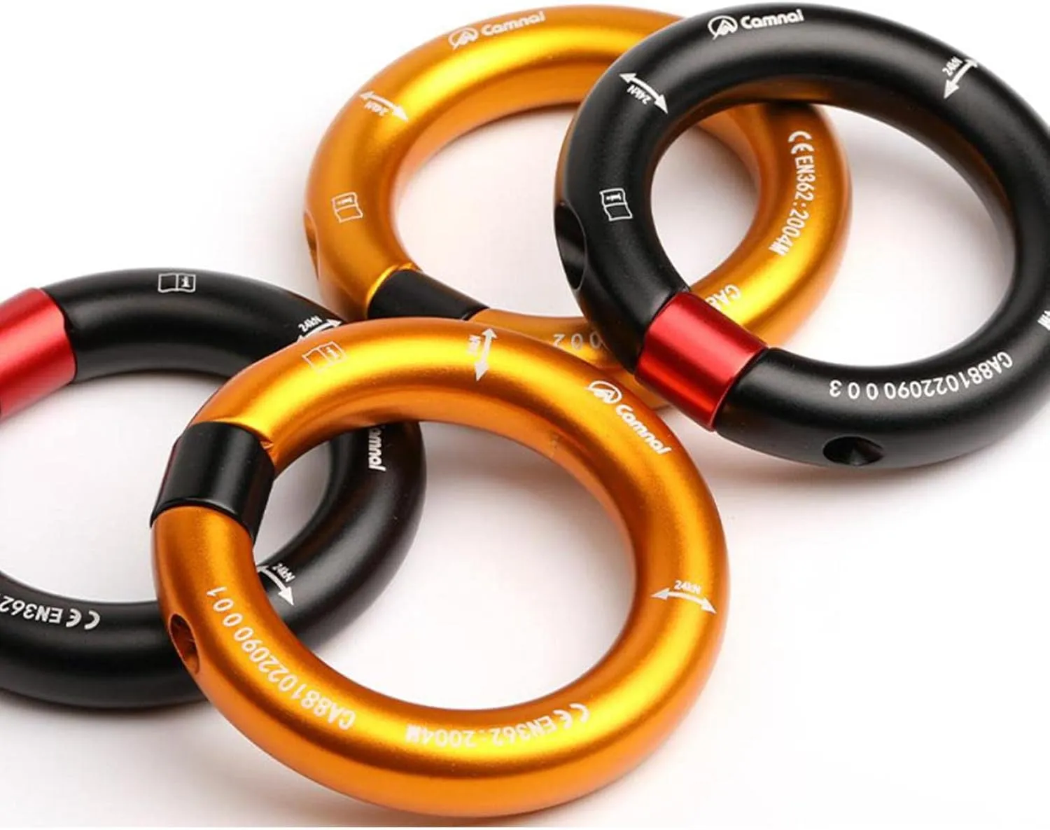Outdoor Aluminum Rappel Ring 24kN, Multipurpose Downhill Equipment Connection Ring for Arborist Hammock Pack Caving Connection Point