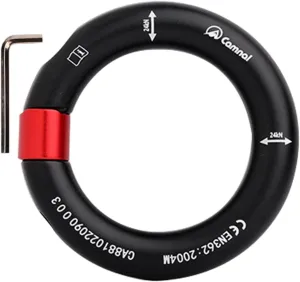 Outdoor Aluminum Rappel Ring 24kN, Multipurpose Downhill Equipment Connection Ring for Arborist Hammock Pack Caving Connection Point
