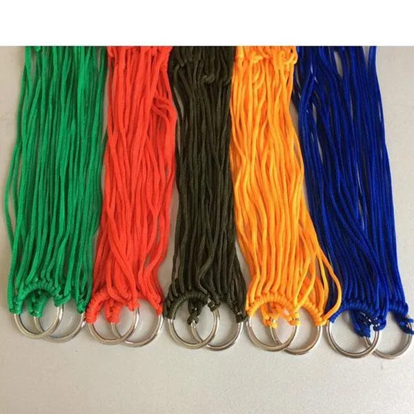 Outdoor Camping Nylon Hammock Hanging Mesh Net Sleeping Bed Blue