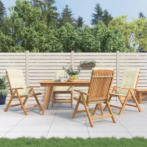 Outdoor Furniture Outdoor Chairs Front Porch Decor Reclining Patio Chairs with Cushions 4 pcs Solid Wood Teak