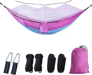Outdoor Hammock Lightweight Portable Outdoor Camping Hammock with Mosquito Net High Terrace Hammock(Style2)