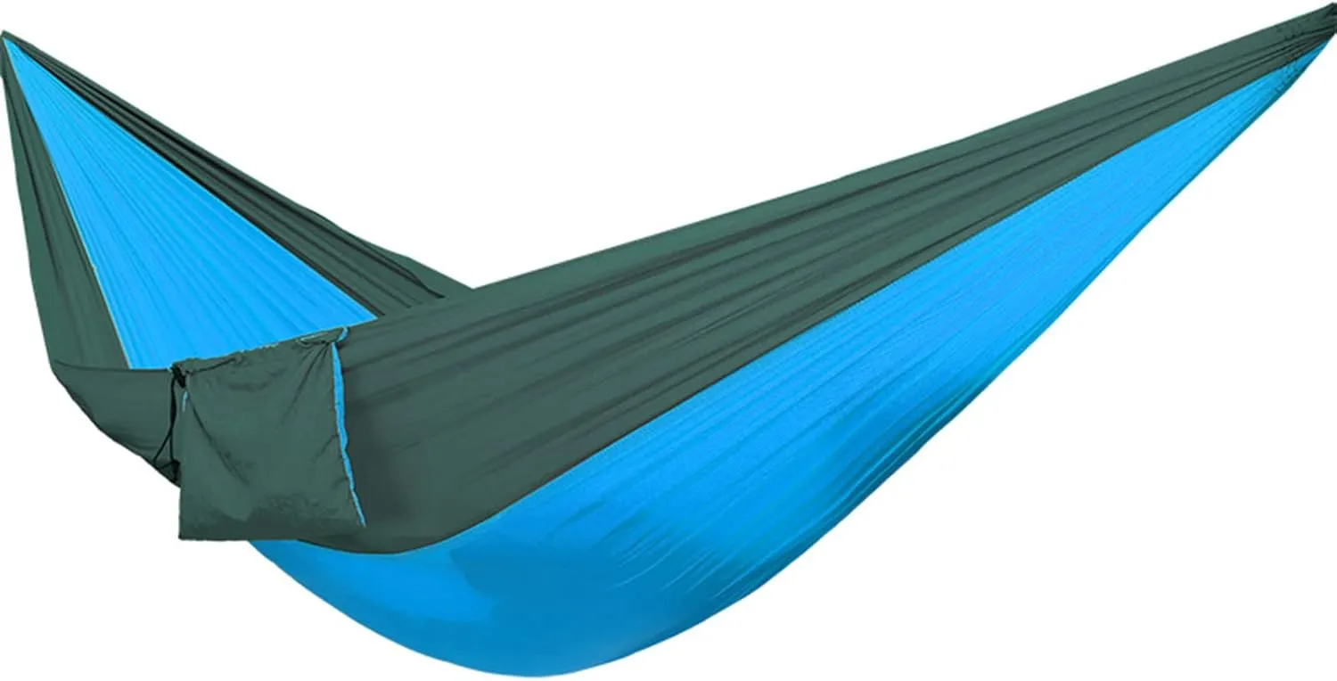 Outdoor Hammocks, Camping Hammock Double Portable Hammocks, Nylon Hammock with Tree Straps, for Outdoor Backpacking, Camping, Adventure (Blue)