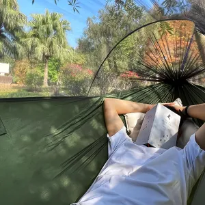 Outdoor Nylon Multifunctional Mosquito Net Hammock, Portable Camping Tent, Sunshade, Sleeping Bed for Campers, Suitable for Backpacking, Hiking, Beach and Garden Adventure, Camping Essentials