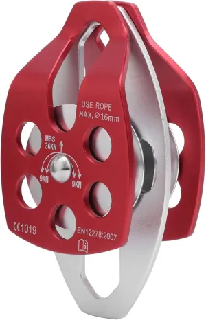 Outdoor Survival Double Sheave Aluminum Pulley Climbing and Mountaineering Accessory