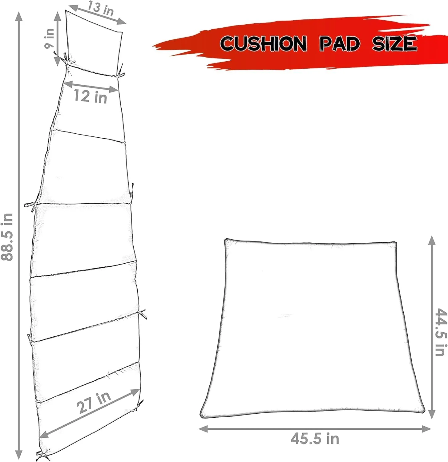 Outdoor Swing Chaise Lounge Replacement Cushion and Canopy,for Patio Furniture Hanging Hammock Chair Pad, Sun Resistant Breathable Waterproof
