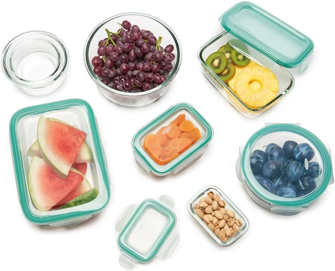 OXO Good Grips 3.5 Cup Smart Seal Glass Rectangle Food Storage Container, Clear