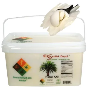 Palm Oil - RSPO Certified - Sustainable - Food Grade - Not Hydrogenated - 7 lbs in a 1 Gallon Pail - HDPE microwavable container with resealable lid and removable handle