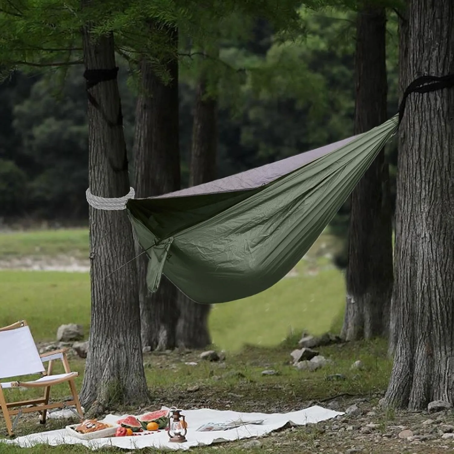 Patio Hammock - Outdoor Hammock | Hammock Fly Net | Portable Hammock Strong Capacity | Parachute Hammock Camping | Hammock Tarp, Foldable Hammock Net for Camping Hiking Fishing