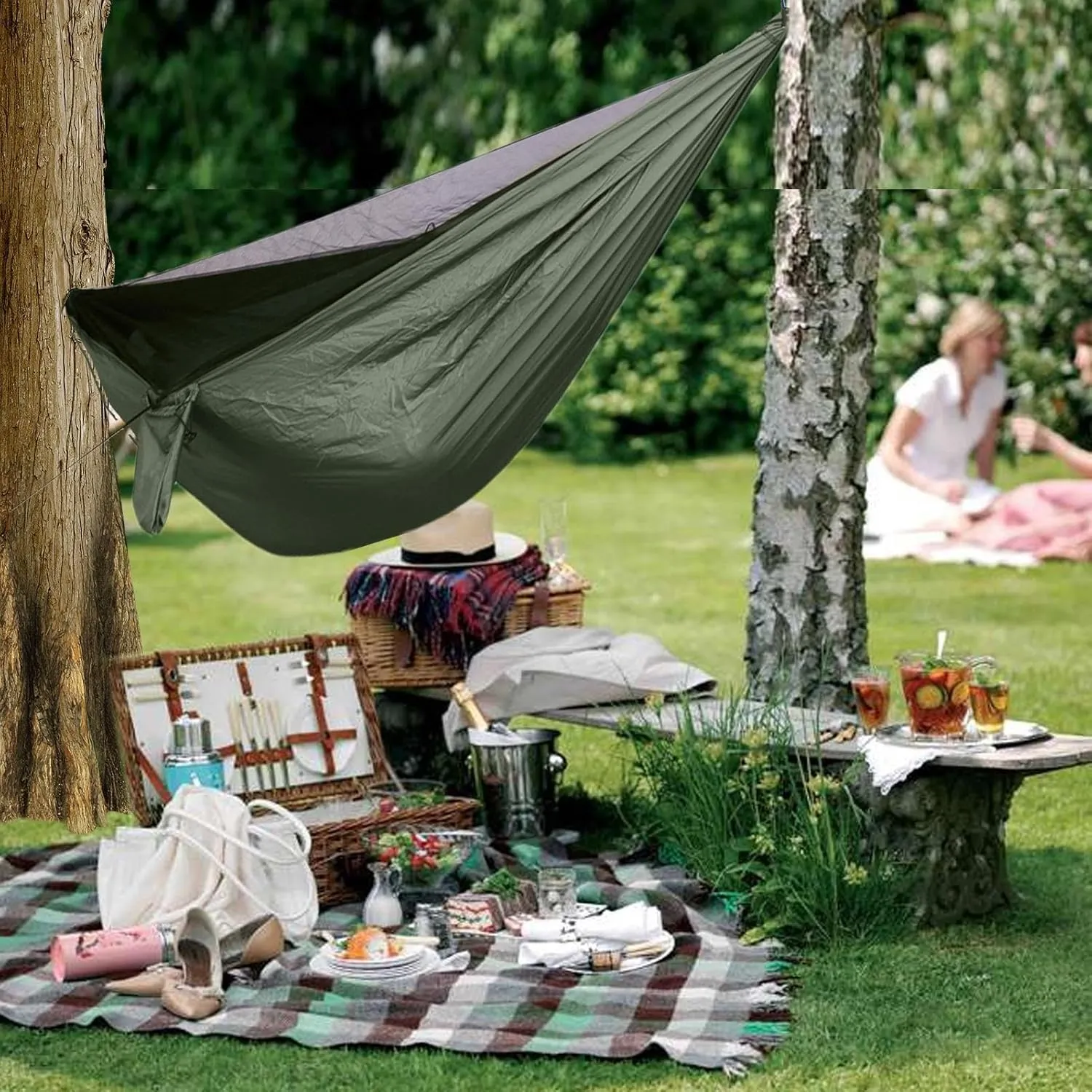 Patio Hammock - Outdoor Hammock | Hammock Fly Net | Portable Hammock Strong Capacity | Parachute Hammock Camping | Hammock Tarp, Foldable Hammock Net for Camping Hiking Fishing