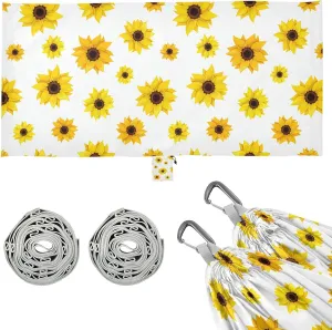 Pattern with Sunflowers Camping Hammock with Tree Straps, Portable Lightweight Parachute Hammocks Camping Accessories Gear for Indoor Outdoor Backpacking Travel Hiking Beach