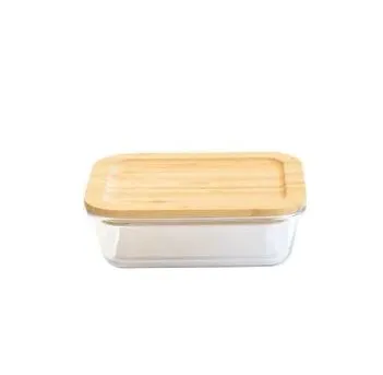 Pebbly Rectangular Glass Container - 400ml
