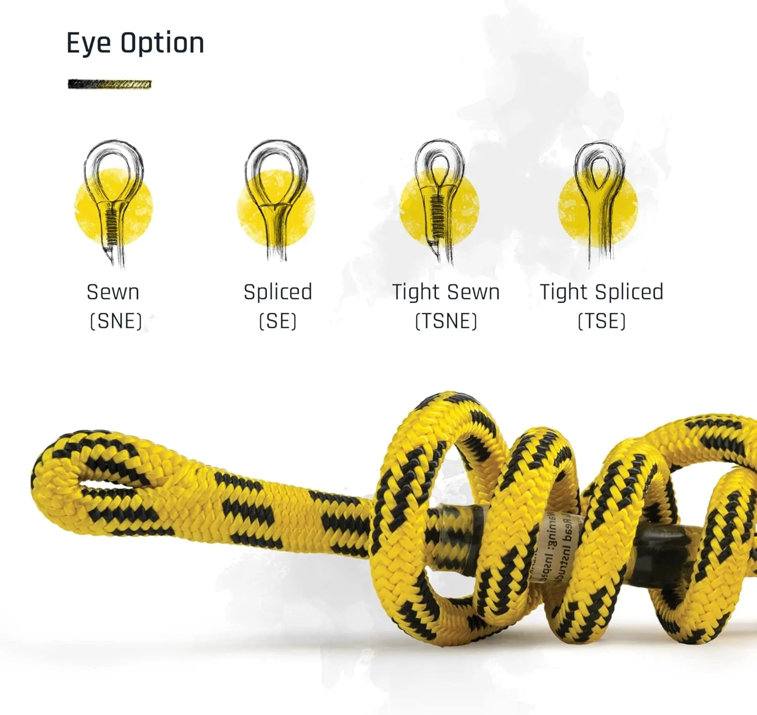 Pelican Rope 24-Strand 7/16 in (11 mm), USA Made Arborist Rope - 5,400 lb MBS - Static Climbing Rope - Lightweight - Arborist-24™ - 120 Ft - Tight Spliced Eye - Yellow Black