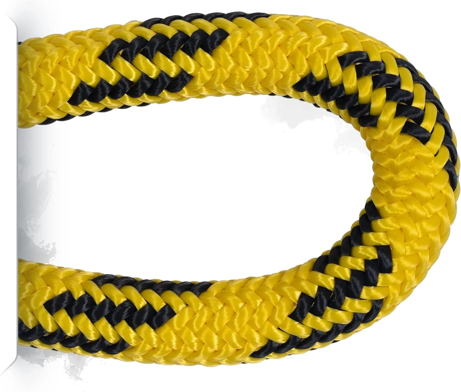 Pelican Rope 24-Strand 7/16 in (11 mm), USA Made Arborist Rope - 5,400 lb MBS - Static Climbing Rope - Lightweight - Arborist-24™ - 120 Ft - Tight Spliced Eye - Yellow Black