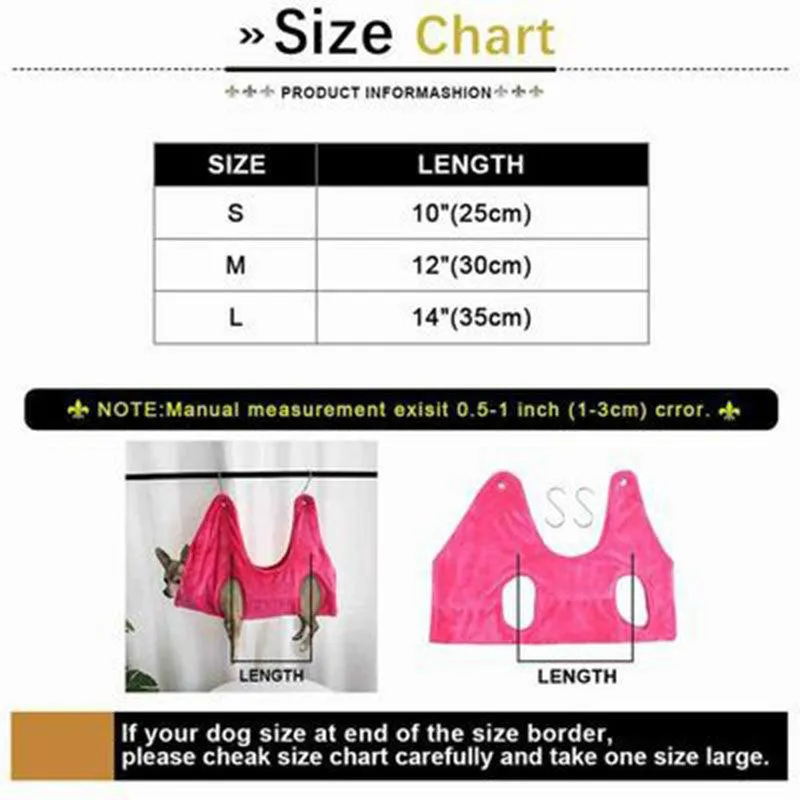 Pet Dog Cat Grooming Hammock Harness Dog Hammock Restraint Bag Helper Breathable Dogs Grooming Trimming Hammock Helper Cats by Dog Hugs Cat