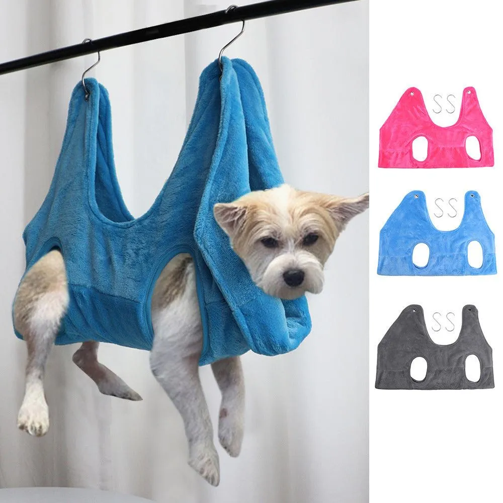 Pet Dog Cat Grooming Hammock Harness Dog Hammock Restraint Bag Helper Breathable Dogs Grooming Trimming Hammock Helper Cats by Dog Hugs Cat