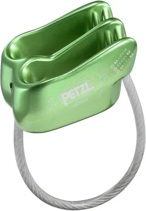 Petzl Verso Belay Device - Compact, Lightweight Belay Device, for One or Two Rope Strands While Climbing or Rappelling - Green