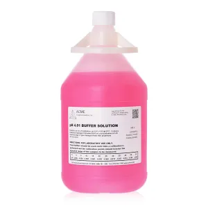 pH 4 Buffer Solution, Color Coded Red, pH Calibration Solution, 3.8 liters, 1 Gallon, NIST Traceable Reference Standard, Work with All pH Mater, Made in The USA