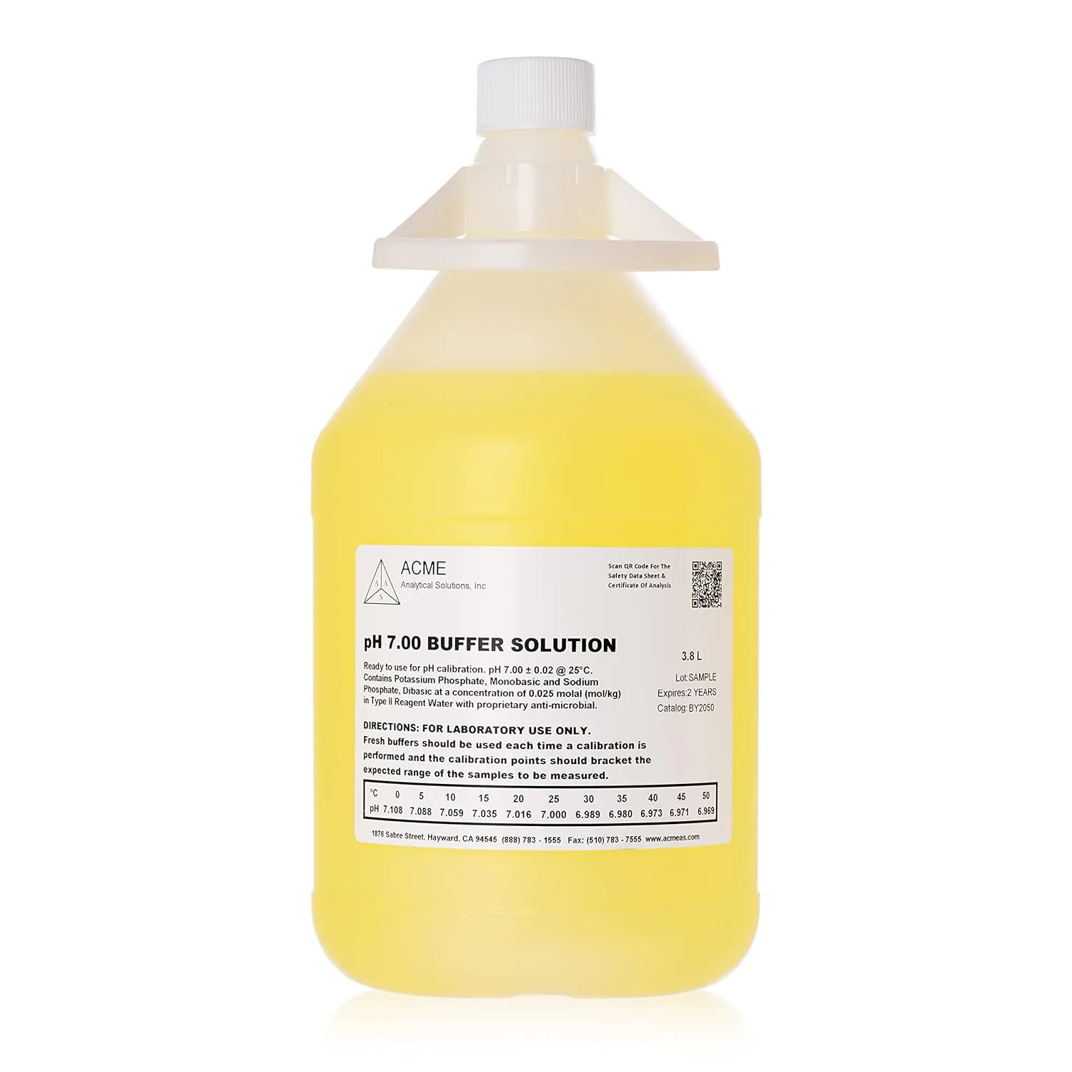 pH 7 Buffer Solution, pH Calibration Solution, pH Meter Calibration Solution, NIST Traceable Reference Standard, Designed for All pH Meters, 3.8 Liter (1 Gallon)