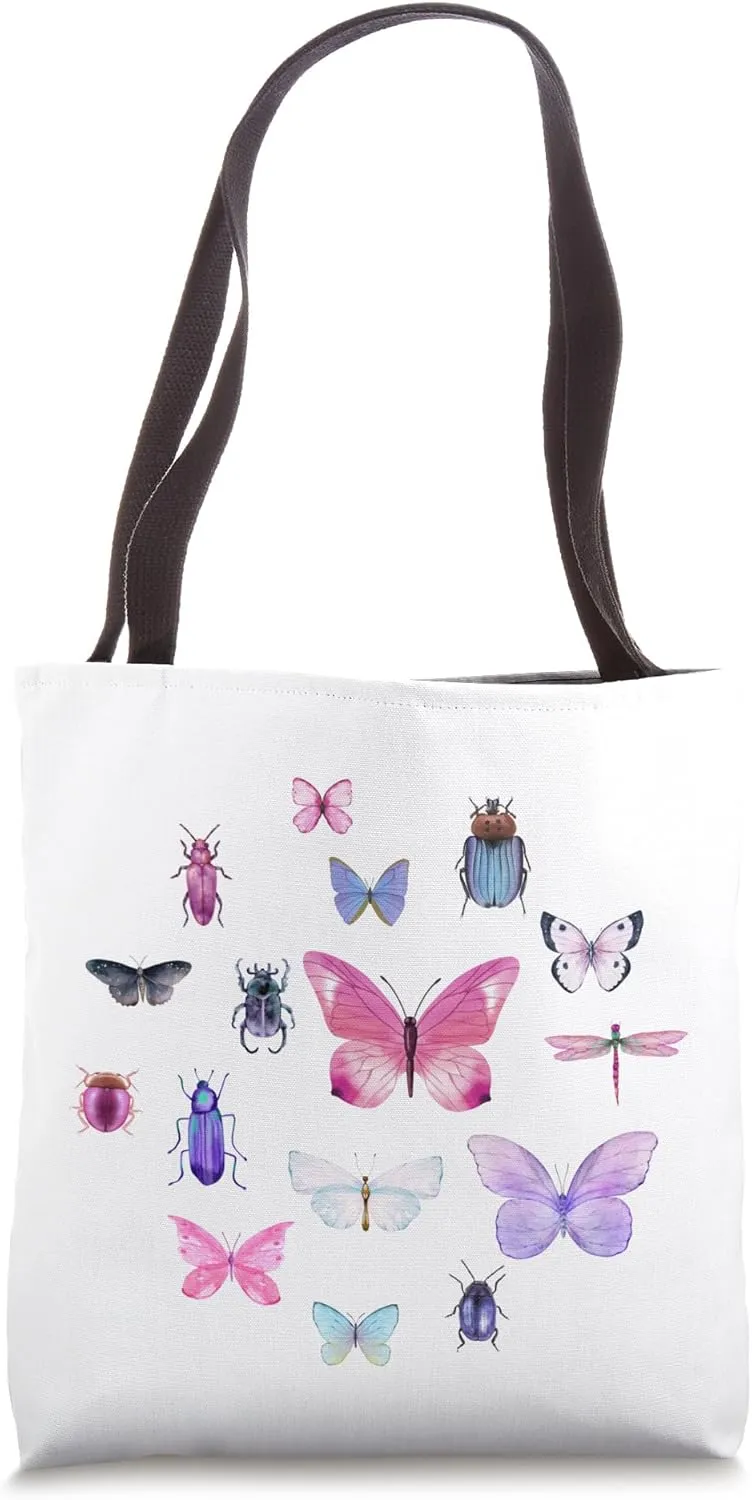 Pink & Purple Insect Specimen Collection by Gilded Lillie Tote Bag