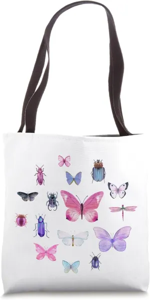 Pink & Purple Insect Specimen Collection by Gilded Lillie Tote Bag