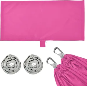 Pink Purple Solid Color Camping Hammock, 330 lbs with 2 Tree Straps, Carry Bag, Single Portable Hammock for Outdoor/Indoor, Hiking, Beach, Backpacking, Travel