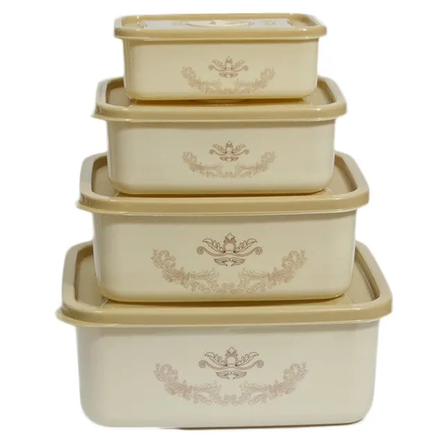 PLASTIC FOOD CONTAINER W/VENT 4PC RECT 350-2000ML - 20013167