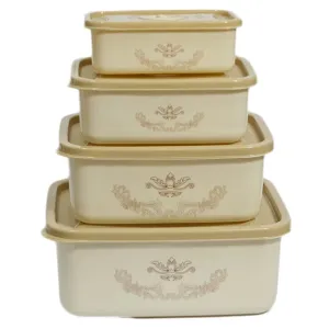 PLASTIC FOOD CONTAINER W/VENT 4PC RECT 350-2000ML - 20013167