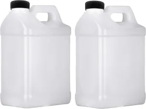 Plastic Jug 1 Gallon, F-Style Storage Containers, HDPE, 2 Pack