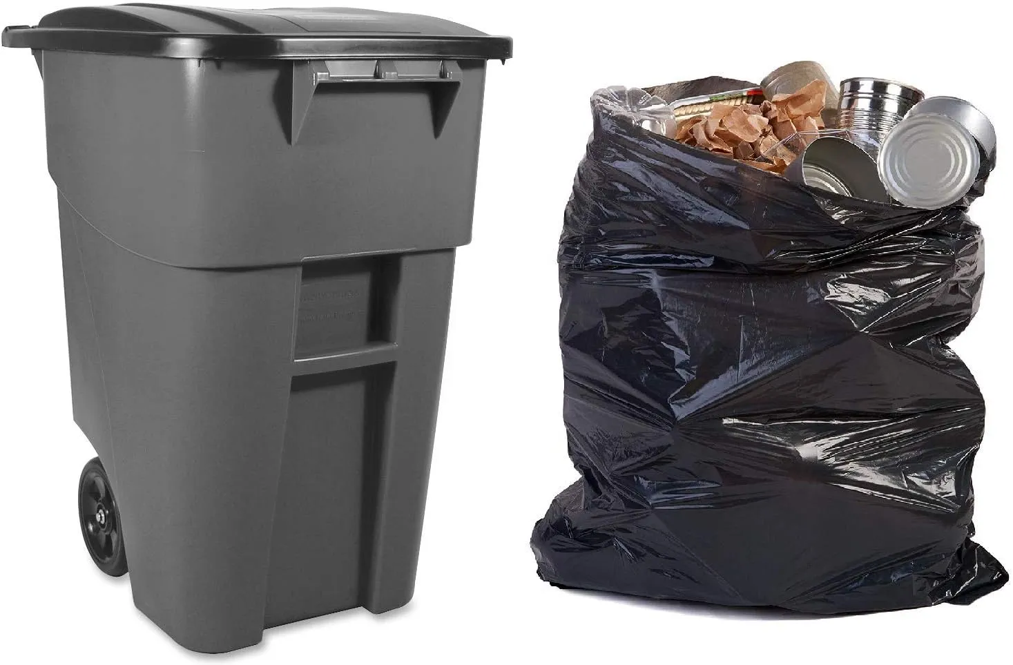 Plastic Prince 95 Gallon Black Contractor Garbage Bags | Actual 2 Mil | Heavy Duty Trash Bag | 61"x 68" | 25 Count