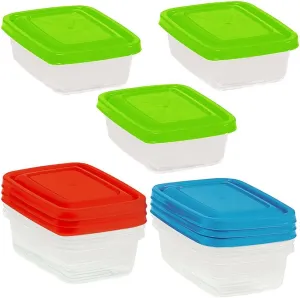 Plastic Set 3 Rectangular Food Container Aral Micro 0.35 Litre, Multi-Color, One Size