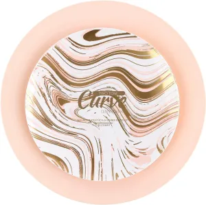 Plasticpro White Plastic Design Party Plates Premium heavyweight Elegant Disposable Tableware Dishes (32, Curve White & Gold - Pink)