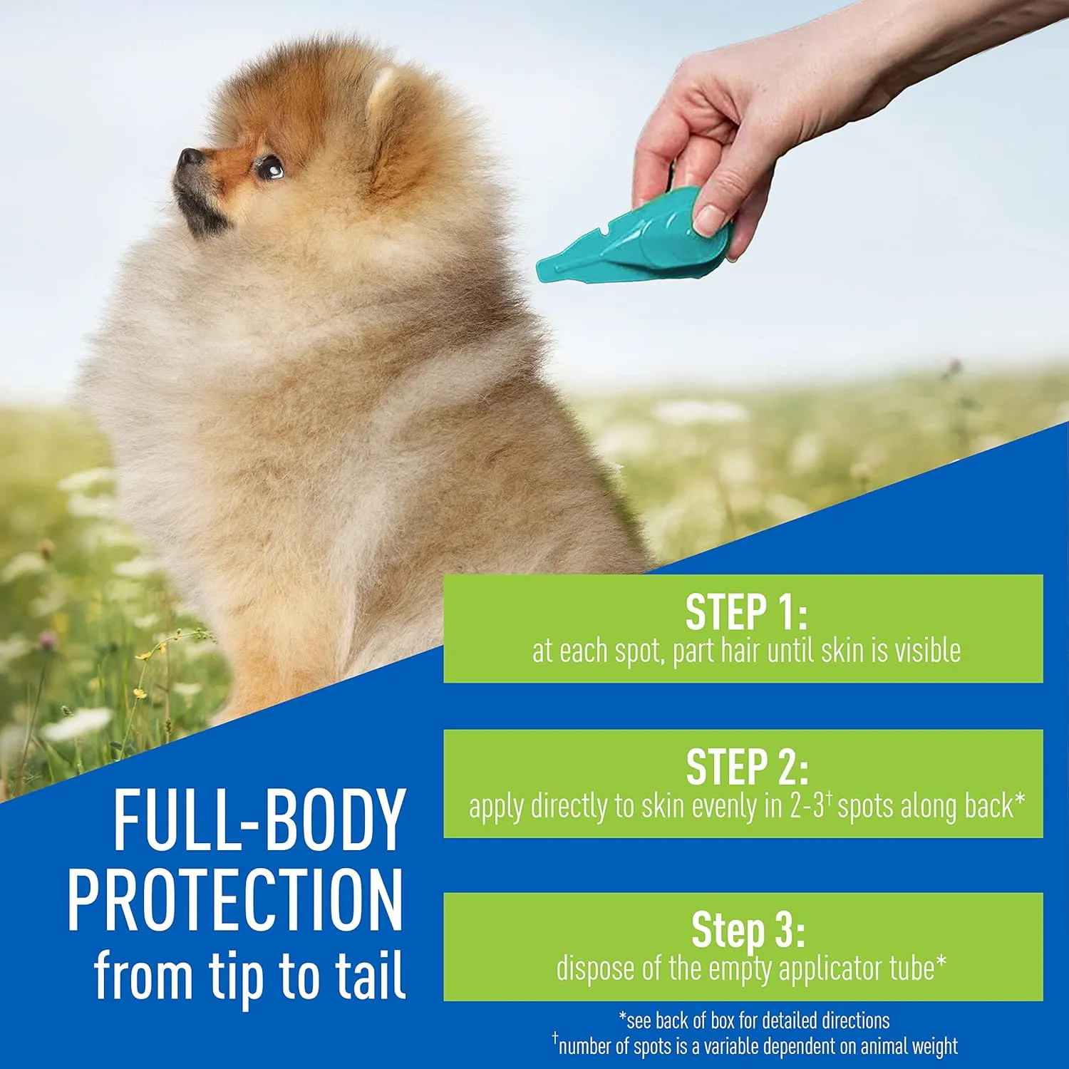Plus Flea & Tick Prevention Spot On for Dogs 5-14 Pounds, 3-Month Supply, Kills Fleas, Flea Eggs, Flea Larvae, Brown Dog & Deer Ticks, Kills and Repels Mosquitoes For 30 Days, Central Brands