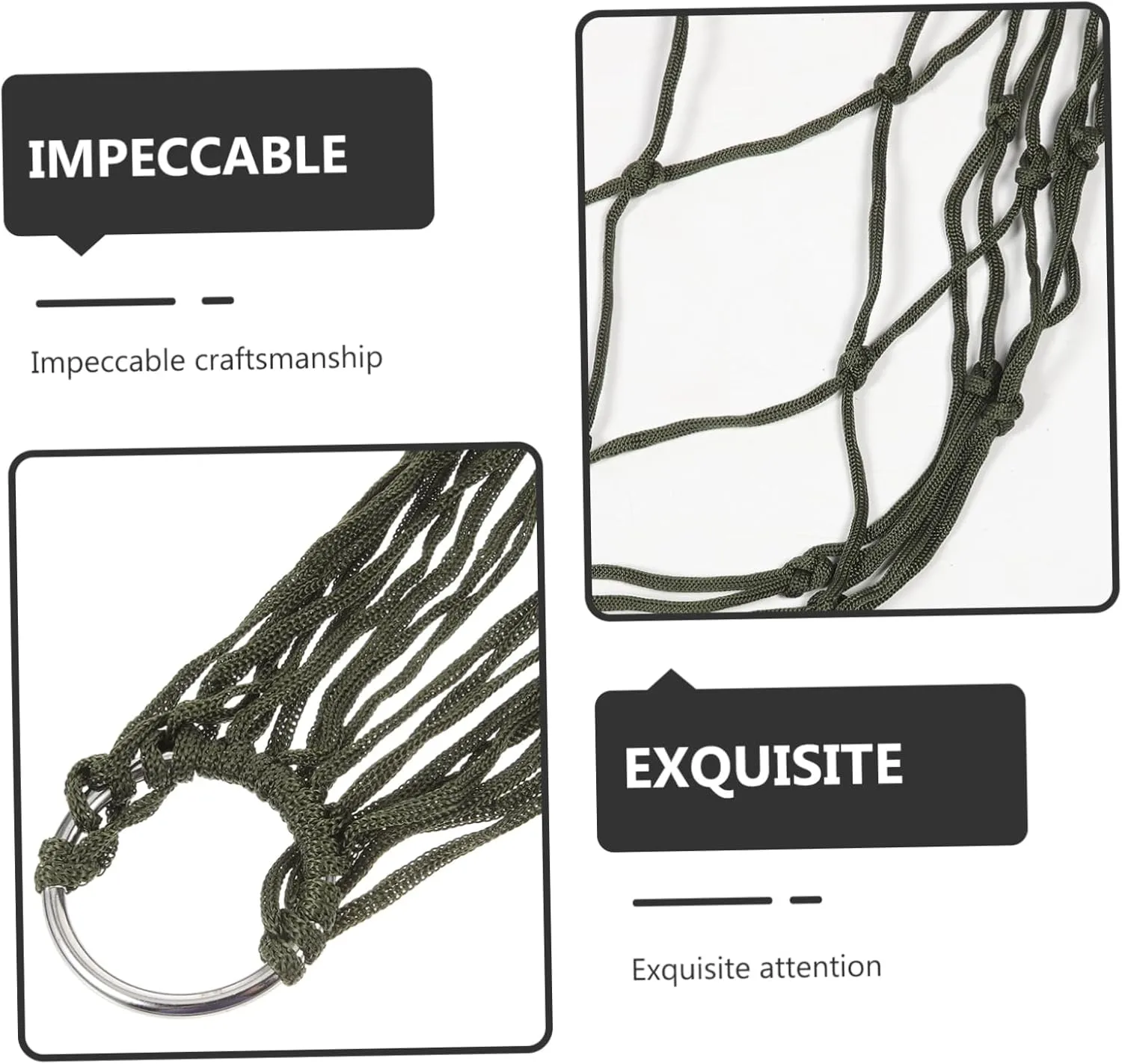 POPETPOP 4 Sets Compact Camping Hammock Robust Cords Mesh Ventilation for Adults Outdoor Activities