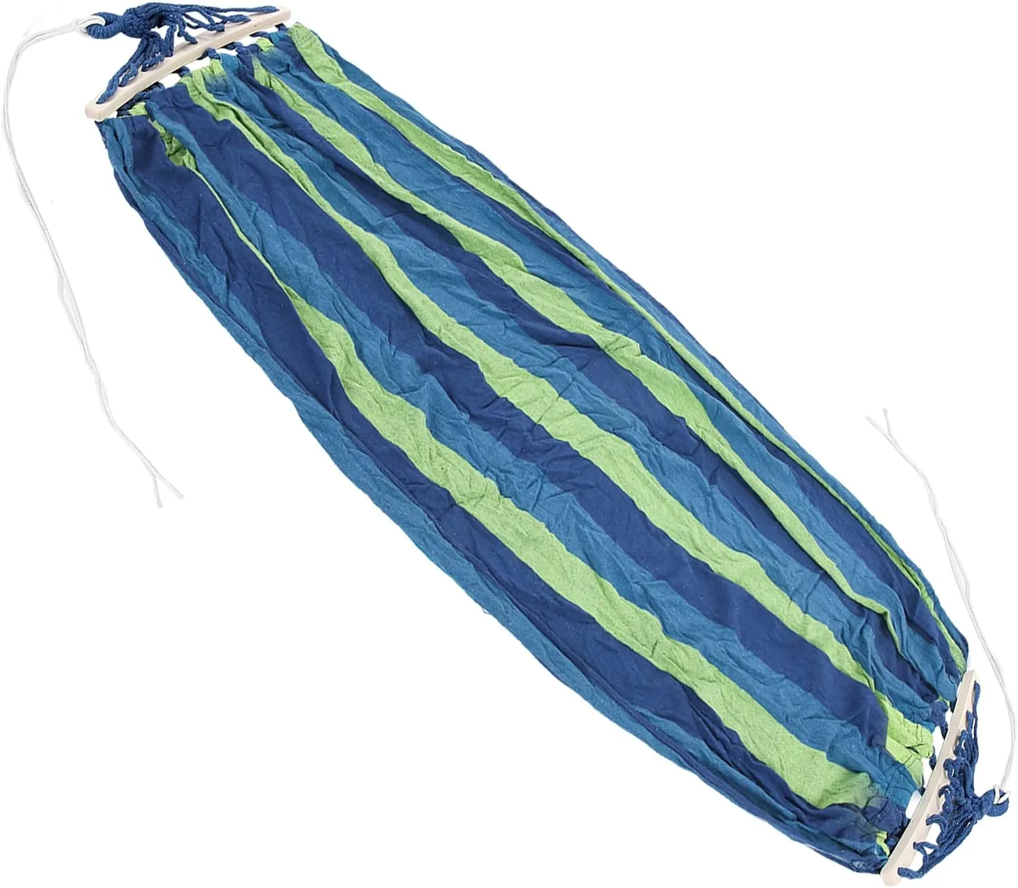Portable Camping Hammock Lightweight Outdoor Travel Hammock with Hardwood Spreader Bar Red with Color Stripe (Blue)