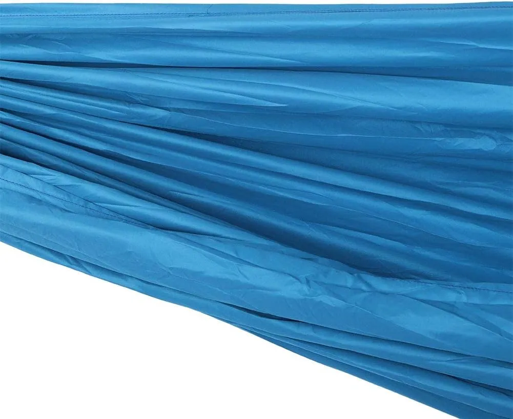Portable Hammock Swing for Camping Courtyard Corridor Outdoor, Dual Use Hanging Chair Bed, Sturdy Breathable Fast Drying, Lightweight Compact, with Steel Buckle and Tree Strap Rop (Peacock Blue)