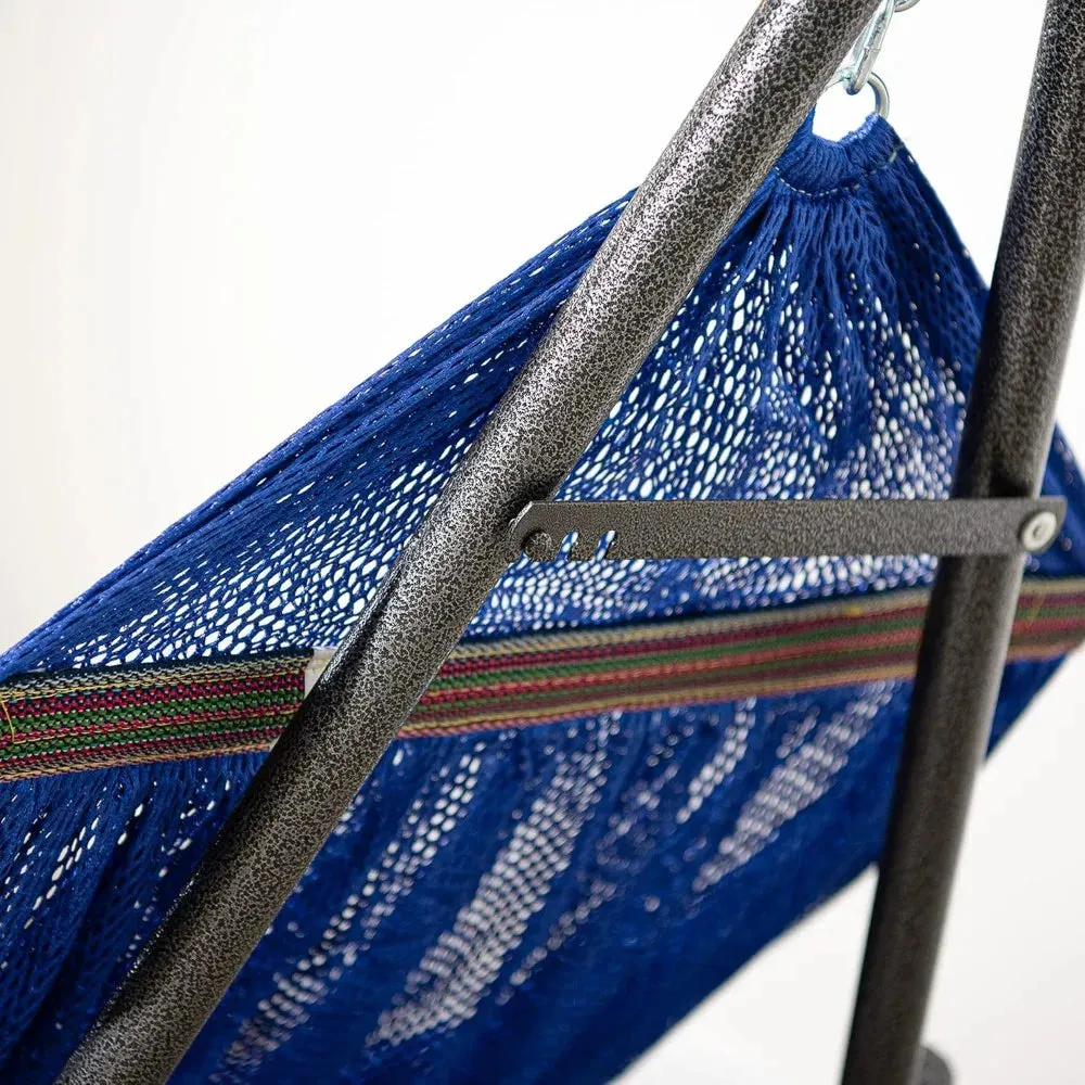 Portable Hammock with Steel Stand - Adjustable Outdoor Hanging Bed for Camping, Beach & Patio