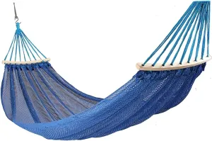 Portable Hammocks Hanging Camping Hammock Breathable Casual Mesh Lightweight Nylon Camping for Indoor Outdoor Travel Hiking Beach Hammock for Outdoor(Blue)