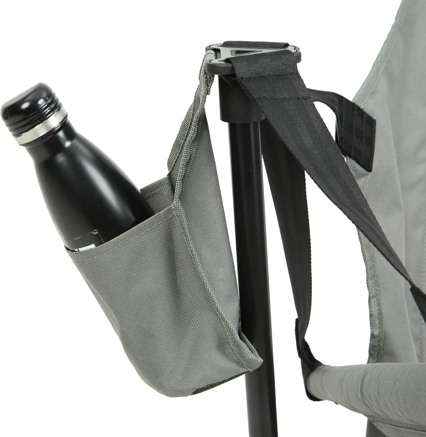 Portable Rocking Hammock Chair for Relaxation, Adjustable Back & Cup Holder, for Outdoor Adventures, Grey